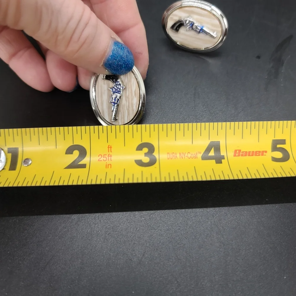 Cufflinks and Tie Clip. 6 Shooter.